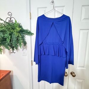 Elegant Blue Dress With Cape